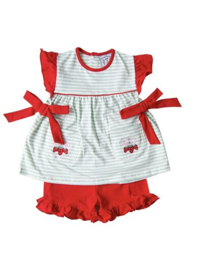 Three Sisters Strawberry Tie Short Set