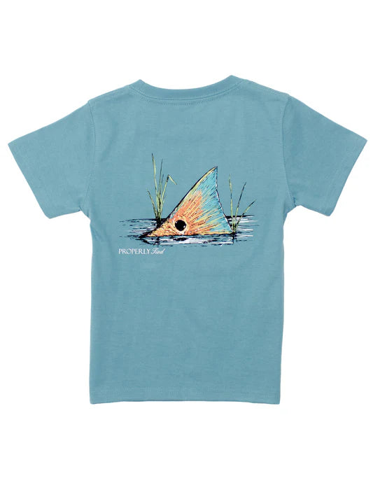 Properly Tied Boyd Redfish Tail Tee - Coastal Sky