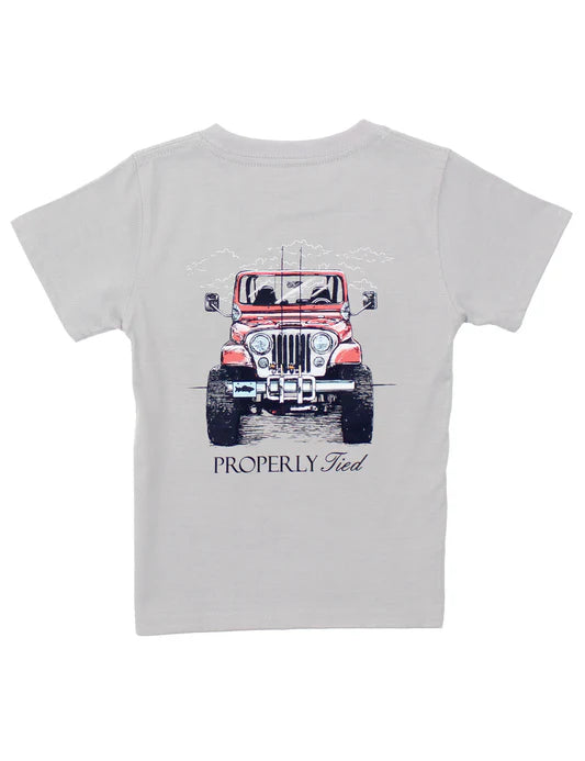 Properly Tied Boys Rod Runner Tee - Ice Grey