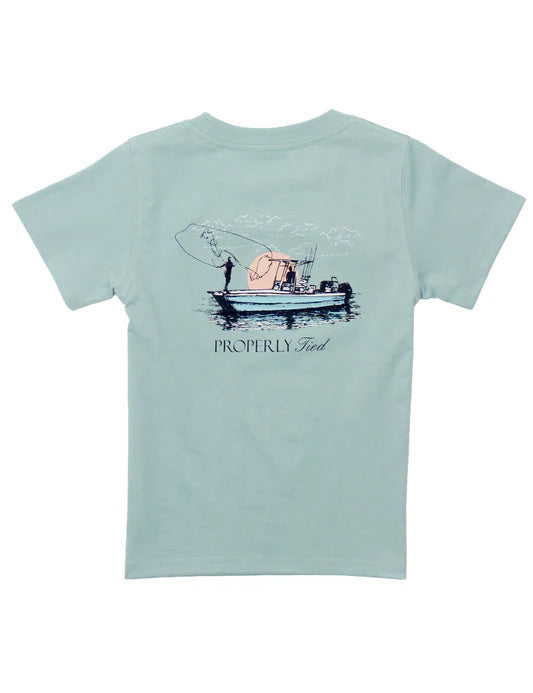 Properly Tied Boys Cast Tee - Marine Mist