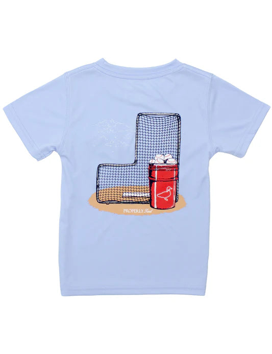 Properly Tied Boys Performance Tee Baseball Bucket - Light Blue