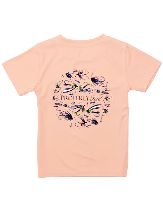 Properly Tied Boys Performance Tee Stay Fly - Melon