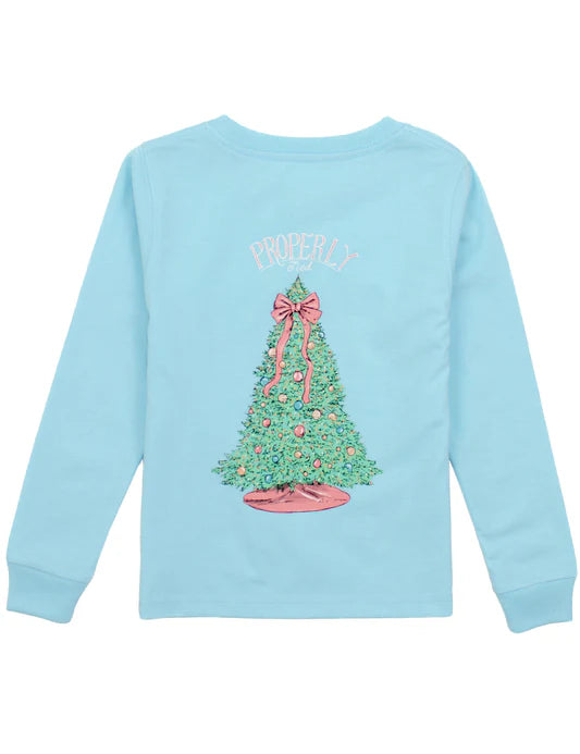 Properly Tied Girl's Merry and Bright Powder Blue