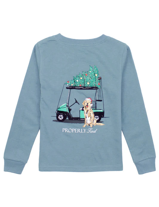 Properly Tied Boy's Santa Caddy Steel Blue